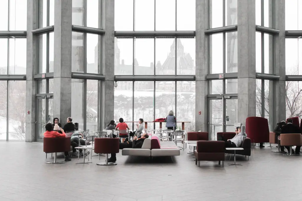 Bright atrium lounge, office interior refurbishment by The Commercial Interior Company Ltd Kingston upon Thames