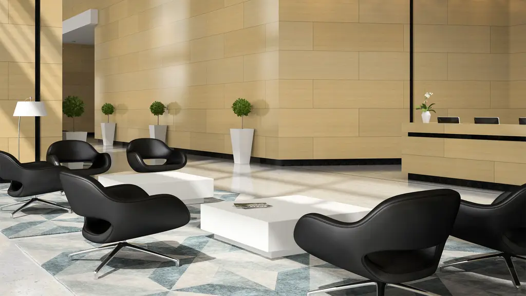 Contemporary reception interior fitted out by The Commercial Interior Company Ltd