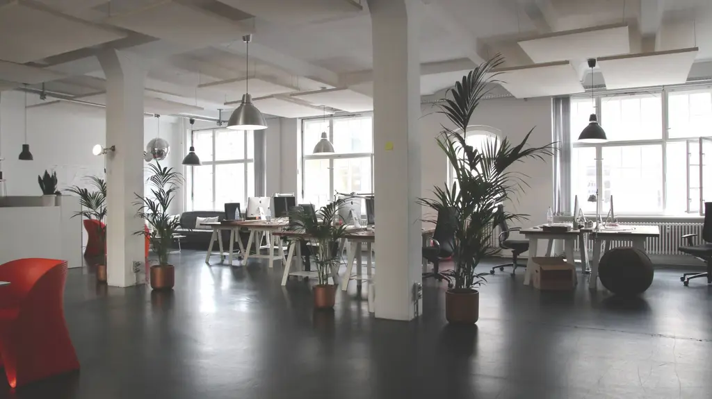 Converted warehouse office space with high ceilings, Kingston upon Thames